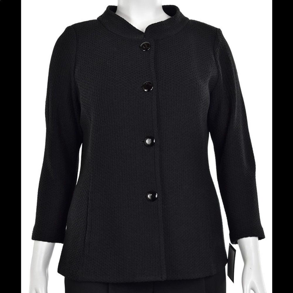 St. John Caviar santana knit black cardigan sweater